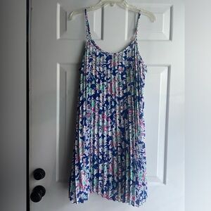 Skies are Blue Pleated Slip Dress Floral Patter Size Large